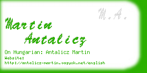 martin antalicz business card